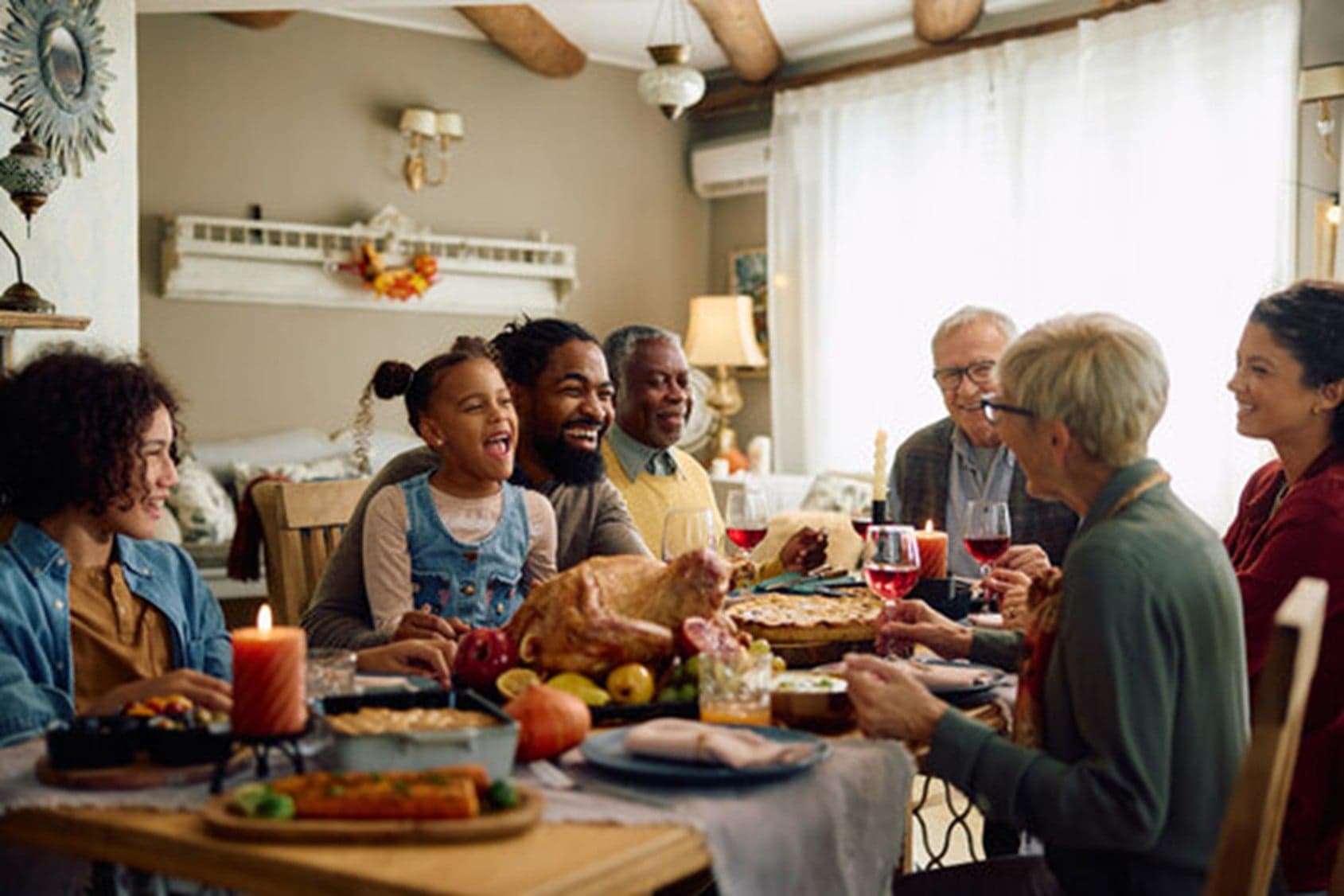 family around dinner table